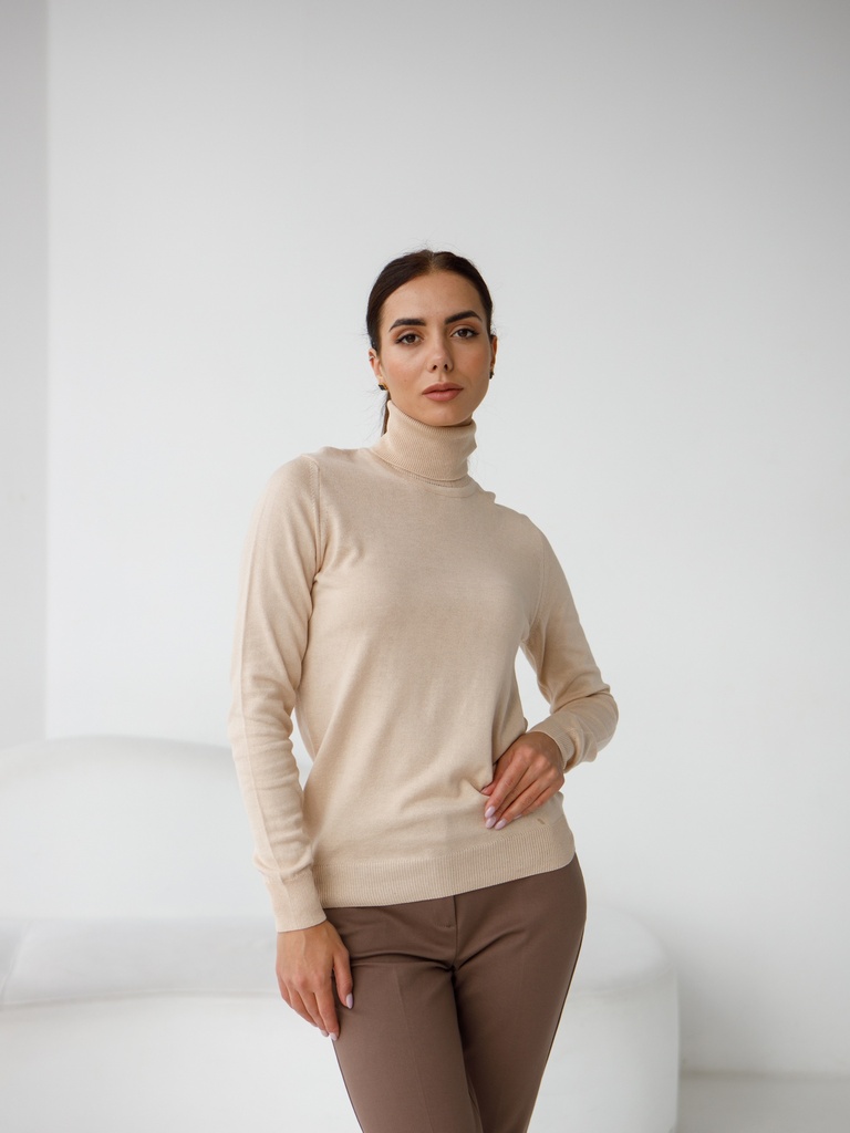 Cotton knitted golf in plain color