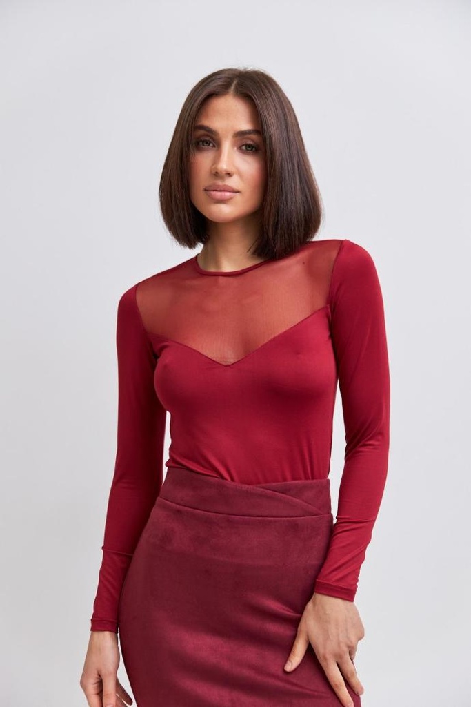 Bluză combinată plasă