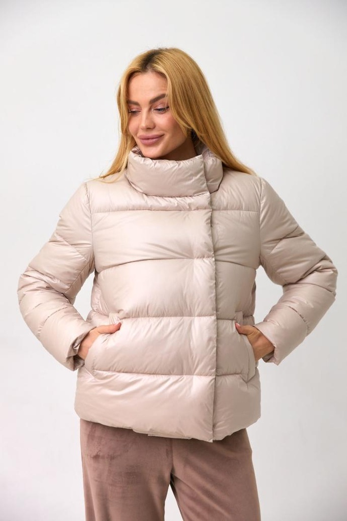 Jacket with a stand-up collar on buttons