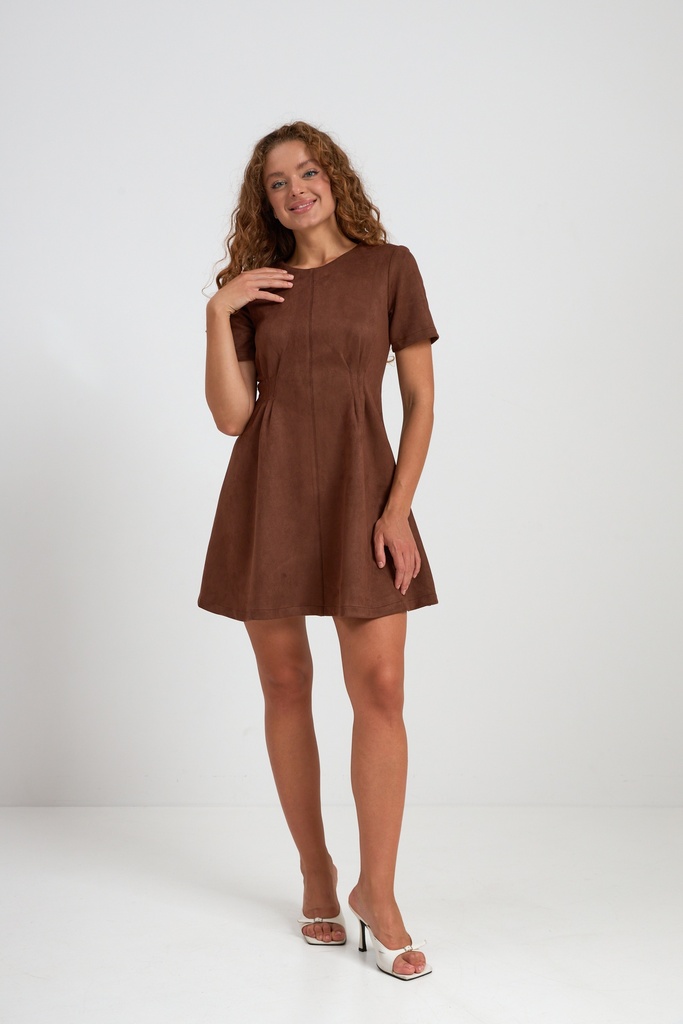 Rochie din piele întoarsă