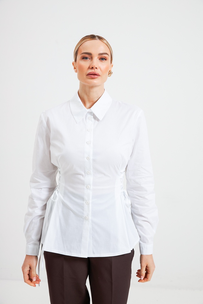 Сорочка зі шнурівкою з боків