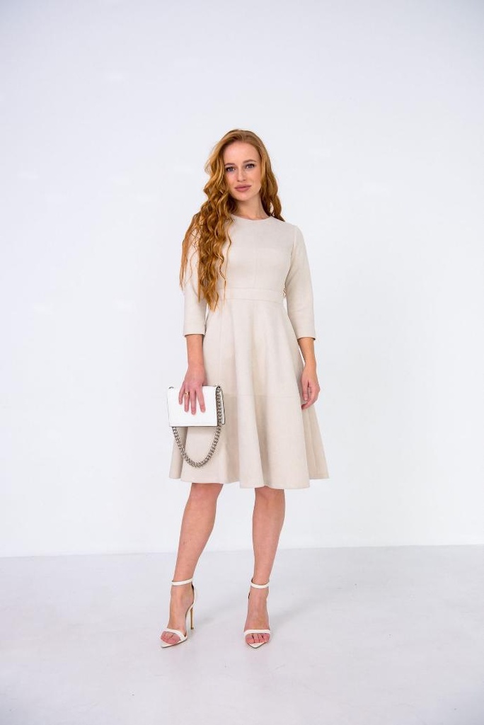 Flared suede dress