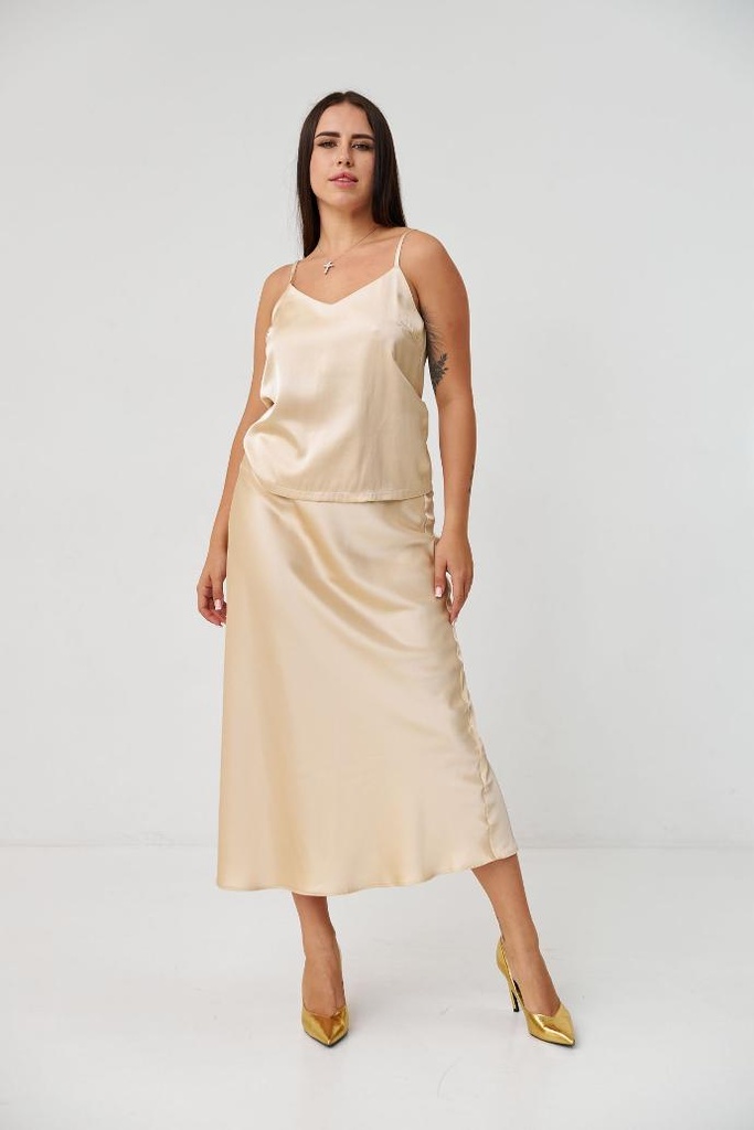 Silk satin skirt
