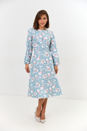 Dress with a twist and long sleeves