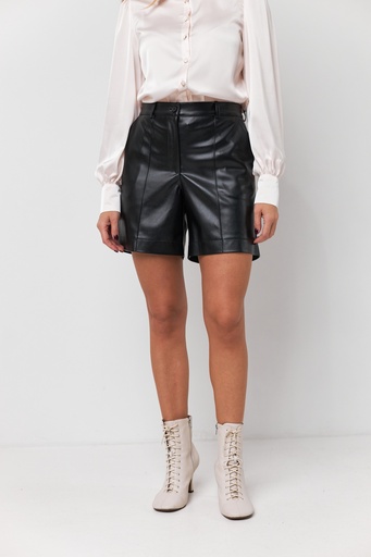 Long leather shorts