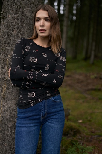 Tattoo-style long sleeve top